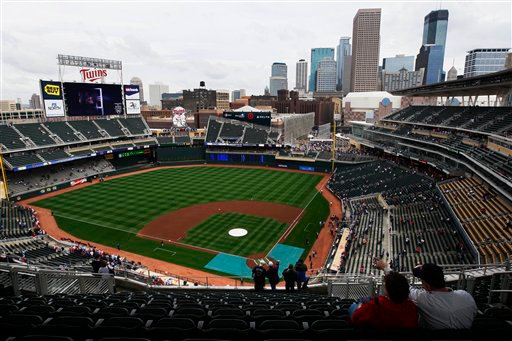 target field twins. the Twins host the Boston